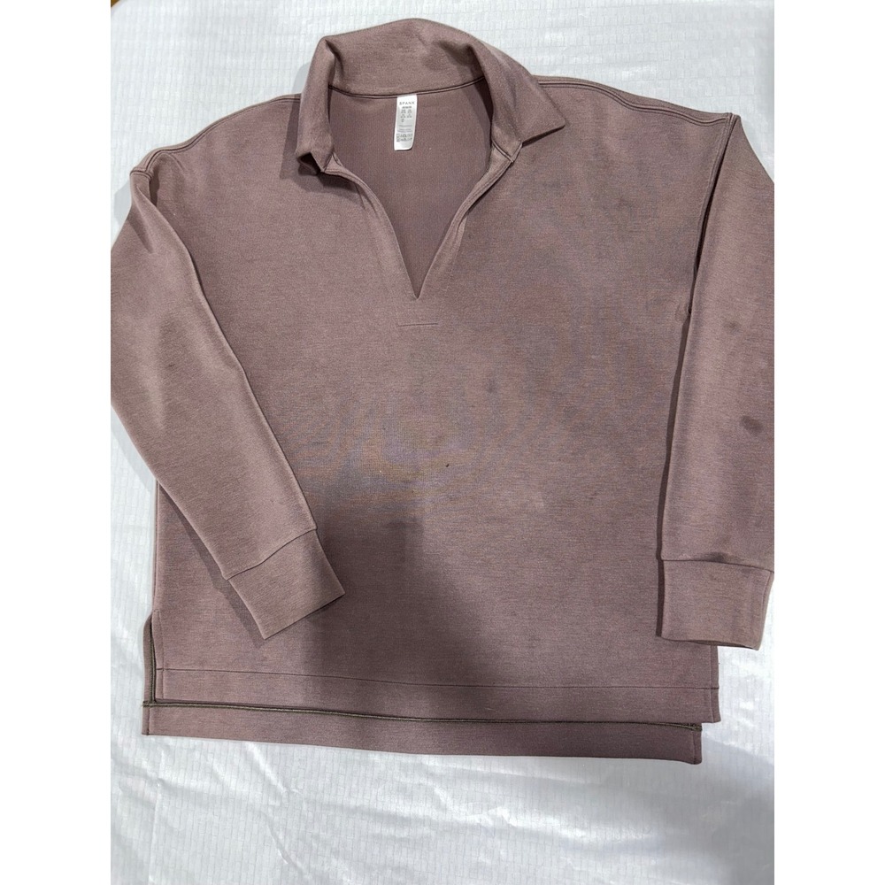 Spanx AirEssentials Half Zip Pullover Sweatshirt Mauve Pink Size Medium M